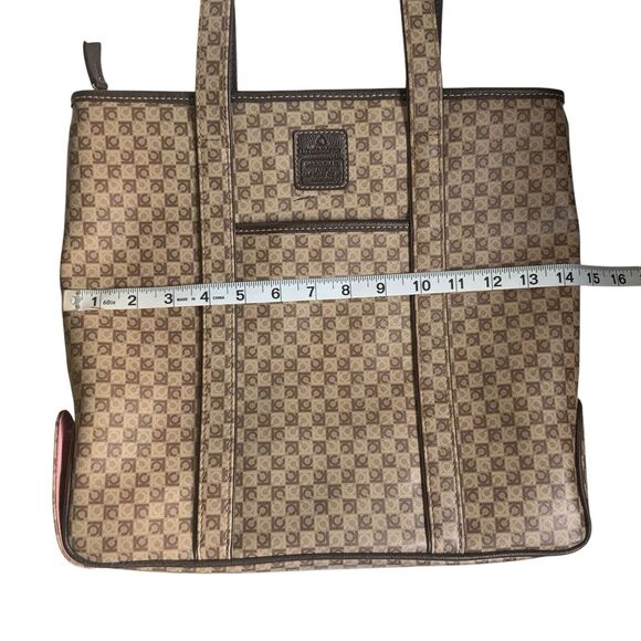 Vintage Liz Claiborne Y2K LC Logo Tote Bag Tan Brown With Umbrella Pocket - Picture 7 of 13